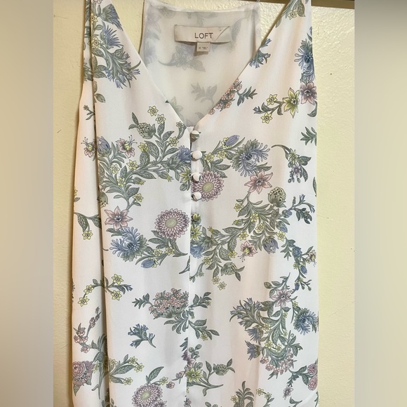 LOFT Ann Taylor Flowy Floral Tunic Tank size M - Picture 3 of 12